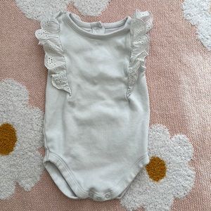 White ruffle onesie